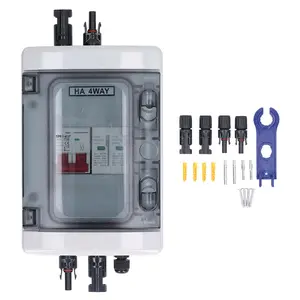 Solar PV Combiner Box DC 600V with Lightning Protection 32A Fuse MCB SPD Waterproof IP65 for 4 to 6 Panels Surge Protection & IP65 Rating