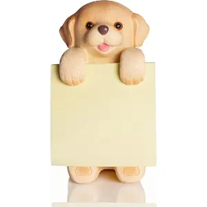 Cute Golden Retriever Dog Pop-up Sticky Note Dispenser, Resin Handmade Desk Holder for Office & Home, Includes 1 Pad of 3x3 Inch 100 Sheets Super Sticky Notes