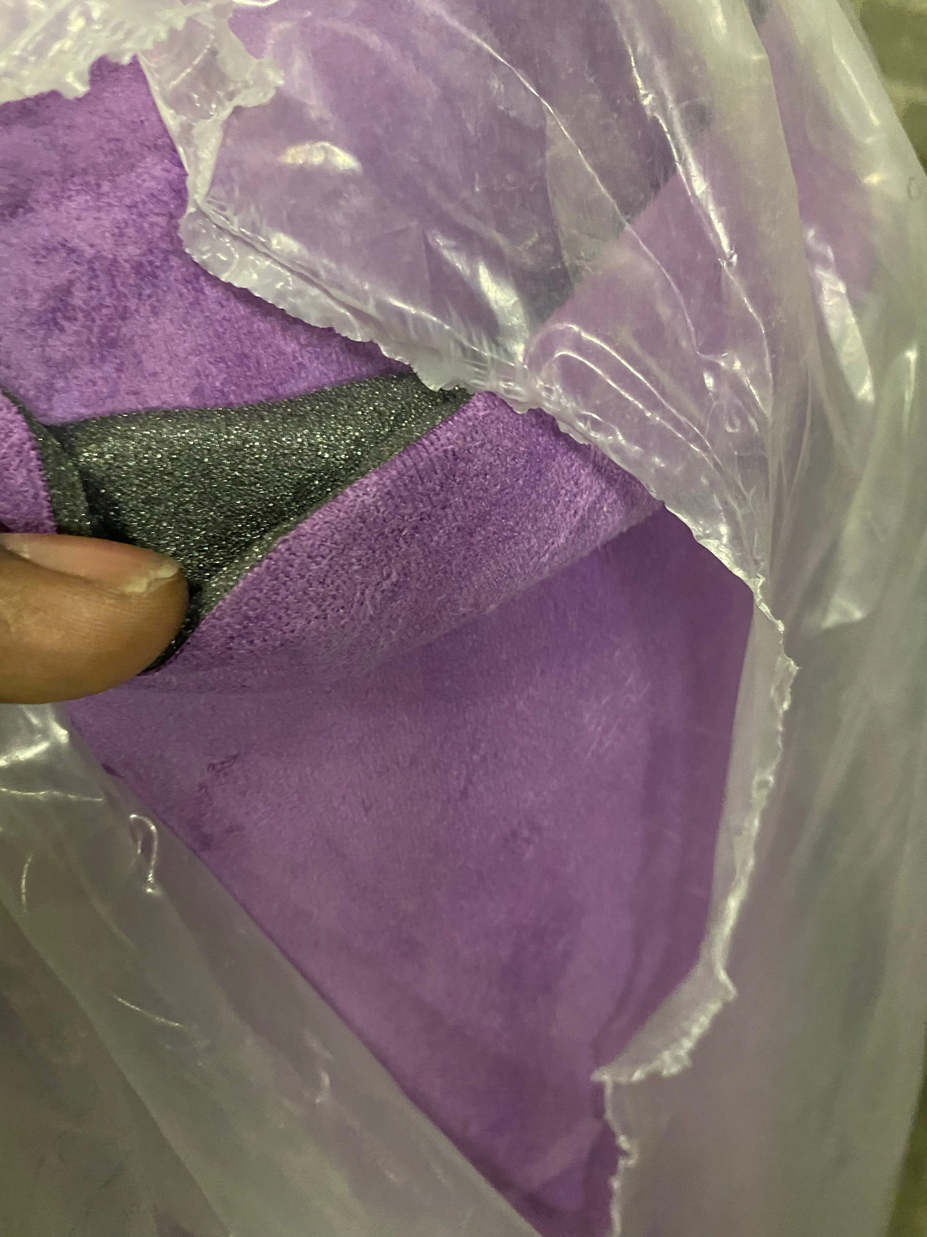 Purple Stretch Suede with Foam Backing - Soft and Flexible Material, Ideal for Various Applications