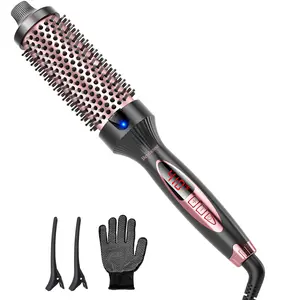 Thermal Brush for Blowout Look, 1.5 inch Heated Round Brush, Curling Iron Brush with 5 Temperature Control