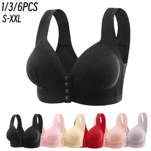 1/3/6PCS Women's Push-Up Jacquard Bra Front Closure Bras Posture Full Coverage Underwire Unlined Seamless Bra for Daily Wear All Seasons, Push bra,Womenswear, Unlined Bra, Wireless Underwear Bras