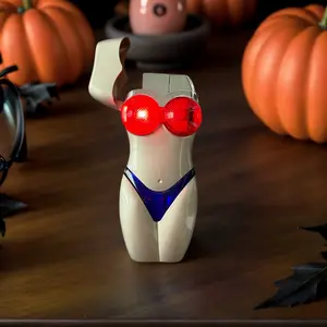 Creative Windproof Lighters Blue Liquid Gas Refillable Torch Lighters Unique Gifts，Outdoor unique and funny lighter,unique shapp,adjust high-power propane torch