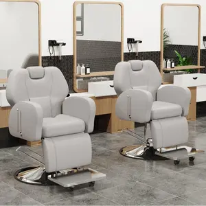Baasha Premium Barber Chair, Professional Reclining Barber Chair for Home, All-Purpose Hair Chair with Heavy-Duty Steel Frame, Comfortable Braiding Chairs, Beauty Chairs for Eyebrow with Removable Headrest