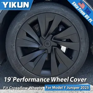 4PCS Hub Caps for Tesla Model Y Juniper 19-Inch Wheel Cover Performance Replacement Automobile Hubcaps Full Rim Accessories 2025