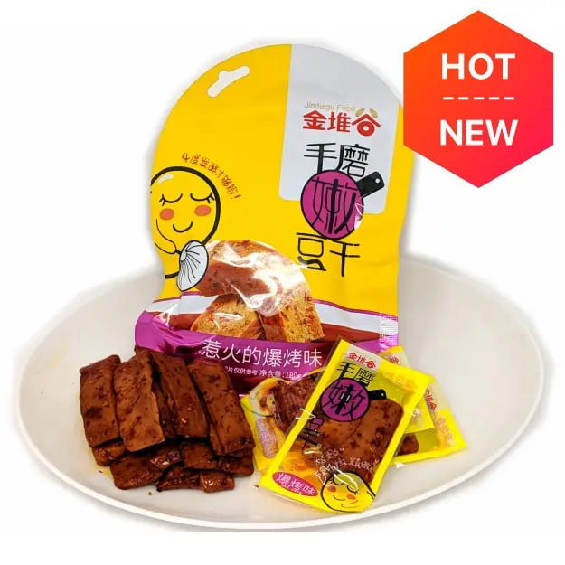 Jinduigu Chongqing Flavor Crispy Roasted Dried Tofu Snacks 180g - Authentic Sichuan Spicy Snack Food