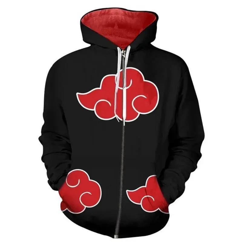 Hot Anime Cosplay Costume Hoodies Sasuke Kakashi Zipper Coat Jacket Outfits Sweatshirts