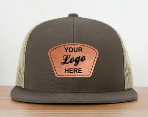 Custom Leather Patch Hat Richardson 511 Flat Bill