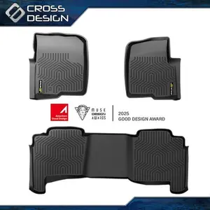 CROSSDESIGN TPE All Weather Heavy Duty Floor Mats Liner Fit For 2004-08 Ford F-150 Crew Cab  Upgraded Version