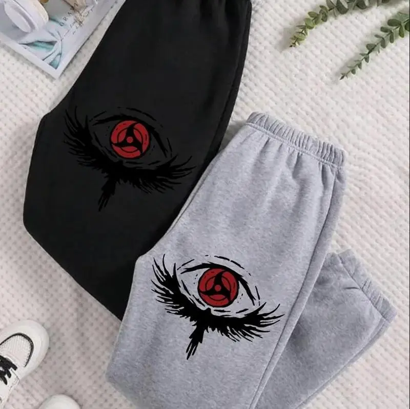 Vintage Anime Uchiha Itachi Eye Sasuke NARUTO Unisex Anime Print Sweatpants - Trendy Top Sweatpants, Unisex Cotton Graphic Casual Sweatpants, Gift For Fan, Fit for Men and Women All Seasons Basics