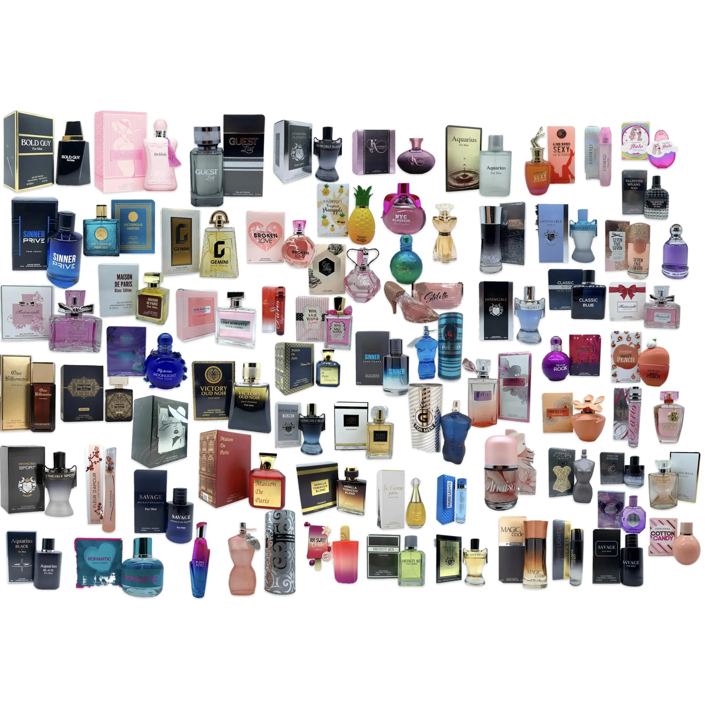 Wholesale Mixed Lot of Impression Perfumes Lot of 20 Pieces - 10 Men and 10 Women Versions of Designer Fragrance Men and Women Cologne Set of 20
