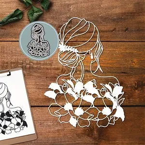 FLOWER LADY Metal Cutting Dies Cut Die Mold Decoration Scrapbook Paper Embossing Folder Photo Album Decorative Craft Scrapbooking Scrapbook Materials