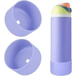 2PCS Silicone Water Bottle Boot, Compatible with Owala 24oz 32oz 40oz, Protective Anti-Scratch & Anti-Dent No Noise Sleeve Cover Compatible with FreeSip/Twist/Flip Stainless Steel Water Bottles Drinkware Mug