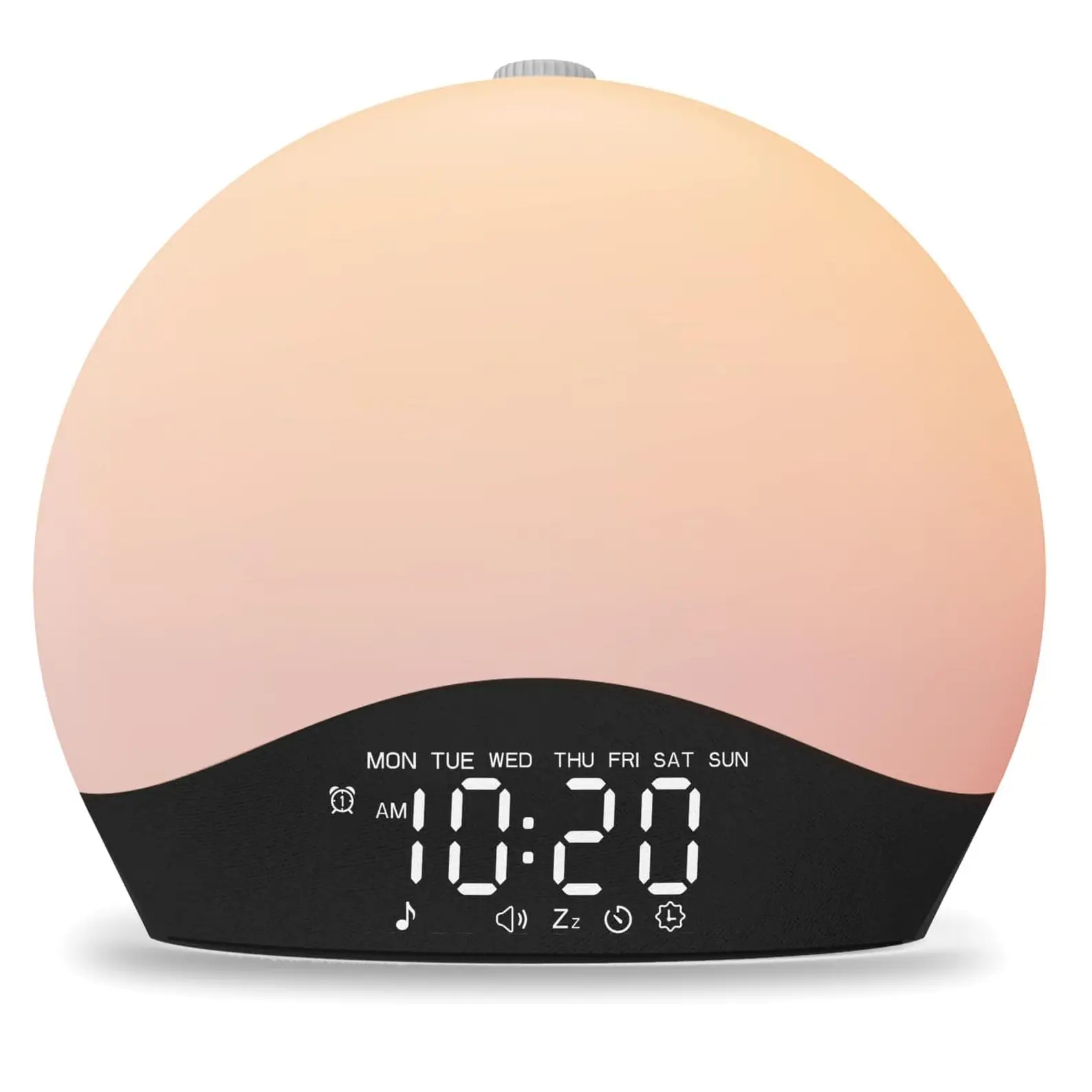 Bluetooth Sunrise Alarm Clock – Wake Up with Light, 25 White Noise Sounds, Bluetooth, Dual Alarms Nightlight for Heavy Sleepers & Kids