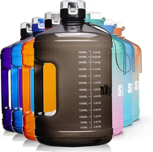 1 Gallon Big Water Bottle with Handle, 128oz Leakproof BPA Free Fitness Sports Jug