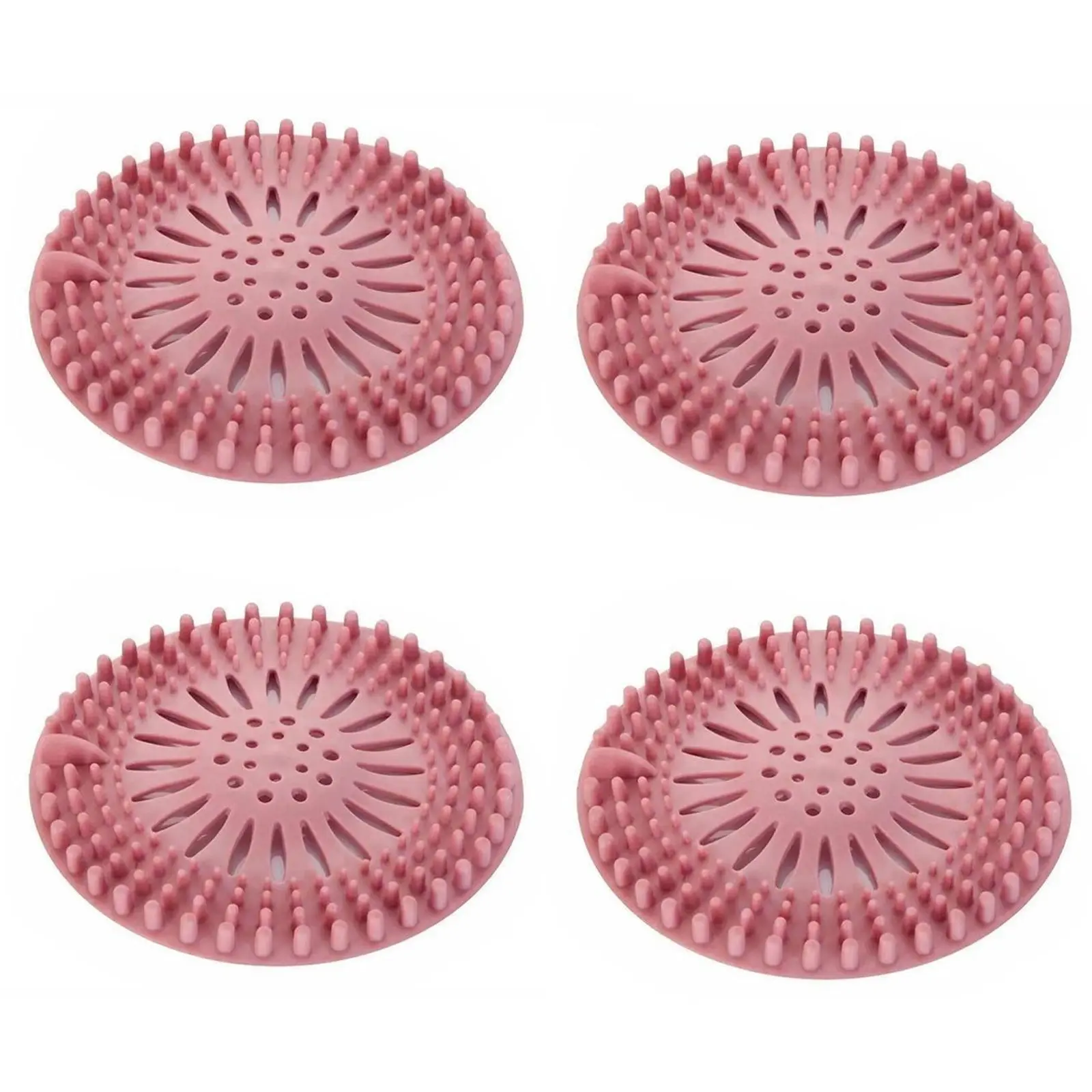 4Counts Durable Bathroom Hair Filter Mesh, Bathtub Anti-Clog Silicone Plug, Bathtub Strainer, Kitchen Sink Drain Cover, Drain Protector, Easy Clean Ventilation Device, Bathtub Drain Stopper