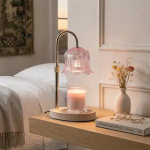 Dimmable Electric Candle Warmer Lamp with Timer, Adjustable Height, Retro Vintage Design, Flameless Wax Melter for Jar Candles, Perfect Home Decor & Holiday Gift for Mom, Daughter, Girlfriend