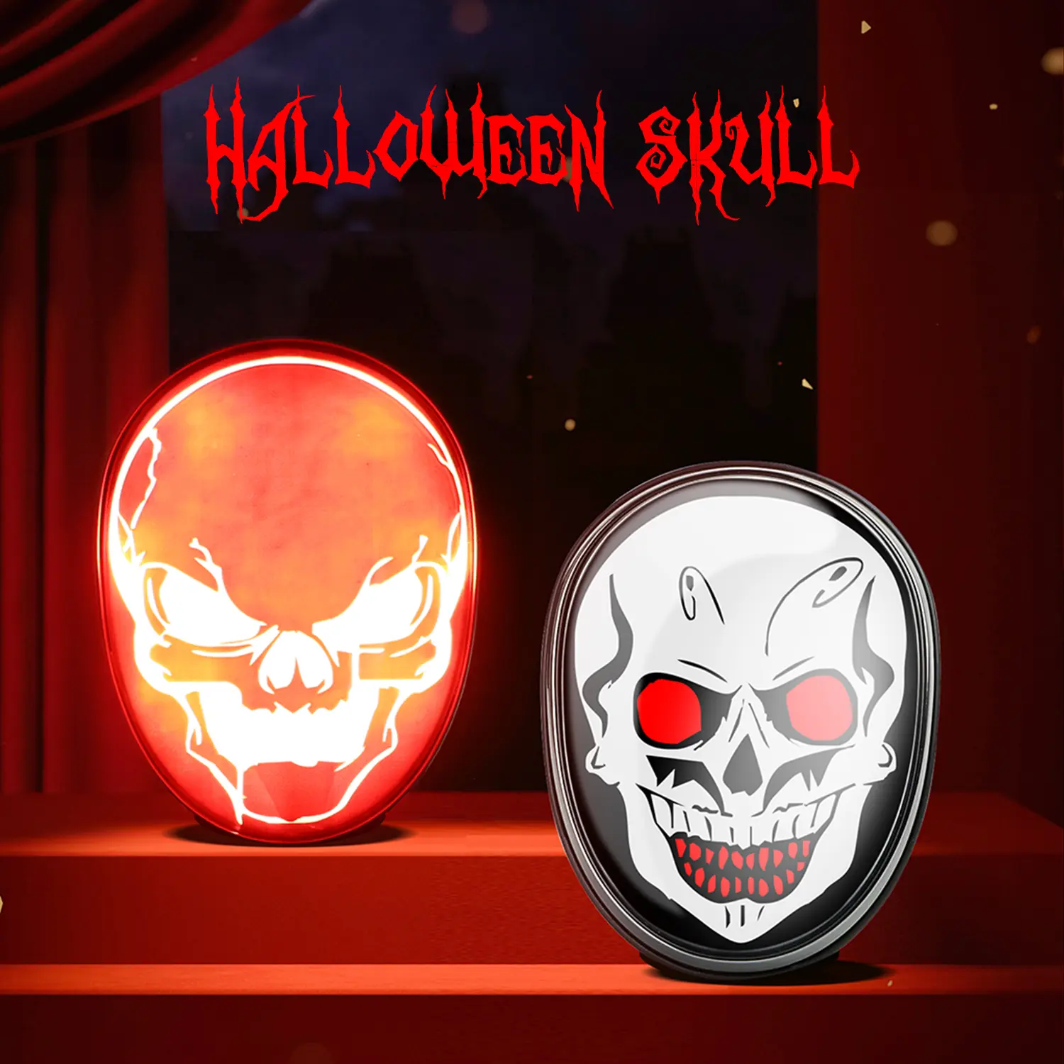 Skull audio box BT audio box Portable Mini Bluetooth Speaker, big audio and punchy bass , speaker for home, outdoor and travel Halloween Gift