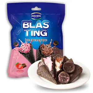 Chocolate Ice Cream Cone, Ice Cream Cone (Mixed Flavours)，Asian snacks，Chocolate Flavours And Strawberry Flavours, Rich And Mellow, Fine And Silky, Independent packaging,  preferred gift for gifting, Father's Day gift,  snack Dessert