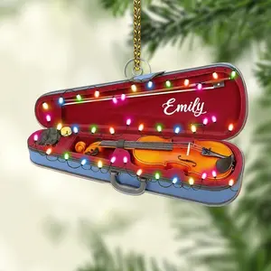 Personalized Violin Ornament, Violin Ornaments For Christmas Tree Gifts for Women, Men, Custom Music Instrument Ornament Gift for Violinist