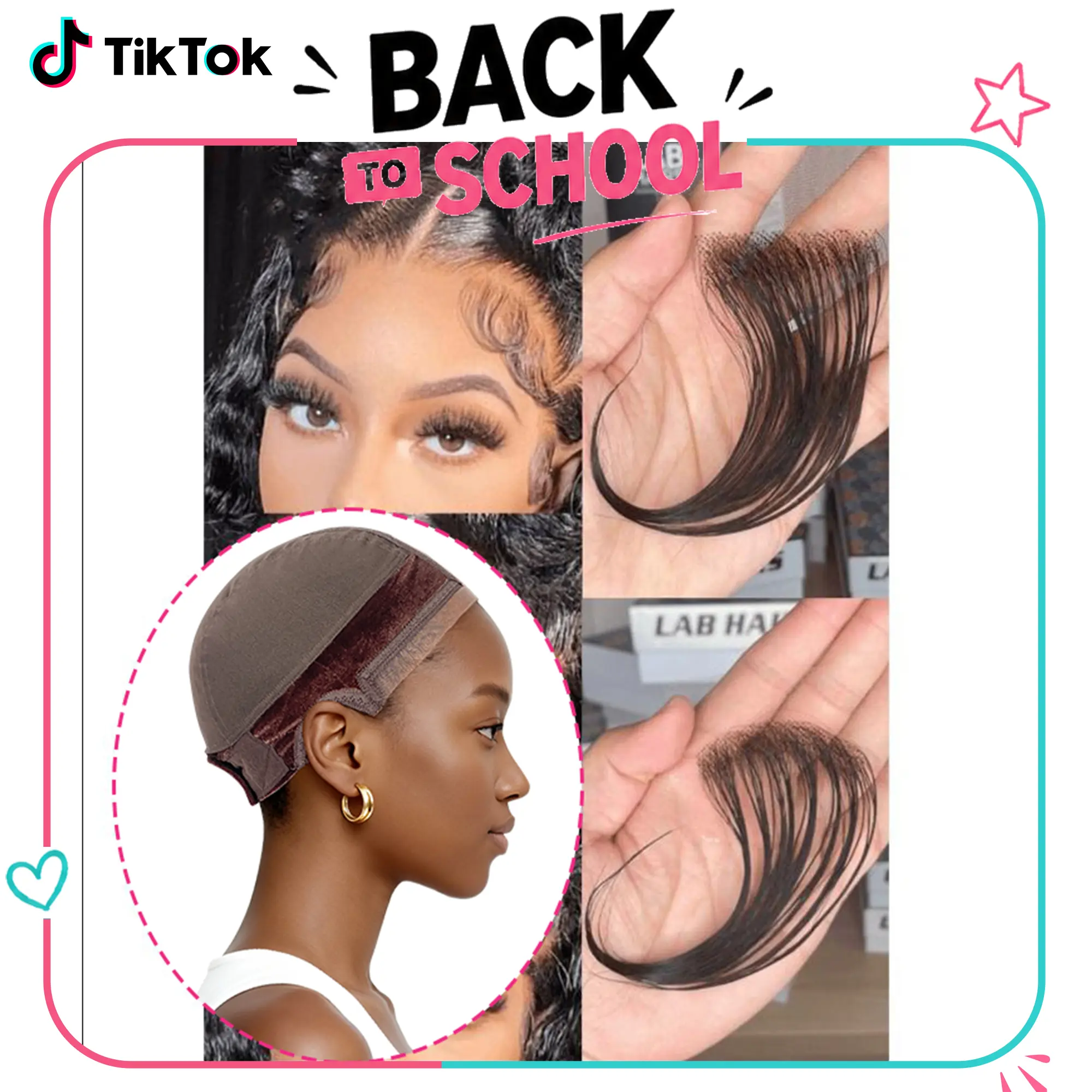 Labhairs Invisible Top Swiss HD Lace Reuseable Baby Hair&Keeping Wigs In Place Wig Grip Cap Kit sohochic