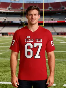 Texas Tech Raiders Football Short Sleeve Jersey, College Football Vintage Sports Shirt, Perfect for Games and Casual Wear, Ideal Gift Choice
