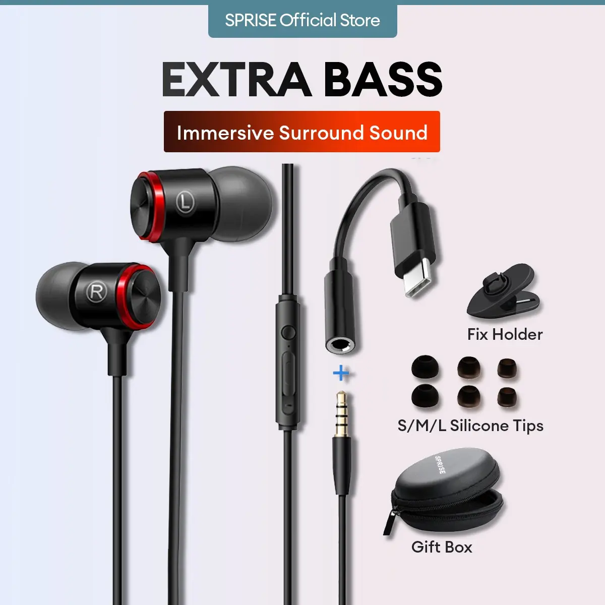Wireless In-Ear Headphones, Deep Bass Stereo Sound, Line Control Microphone, Type-C/3.5mm Interface, Type C Earphones, Suitable for Android/iOS/samsung, Silicone, Cable, Clip, Wired, Headset, Earbud, Hifi Stereo Earbuds, HiFi Sound Headphones