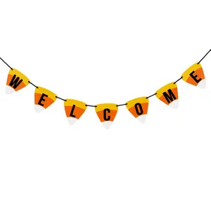 31 in. Halloween Candy Corn Welcome Hanging Banner