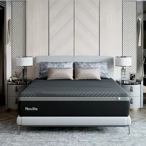 Novilla AiryFlow Memory Foam Mattress- Cool Night & Spinal Alignment, Pressure Relief & Motion Isolation, Green Tea-Infused, CertiPUR-US Certified, Medium Firm