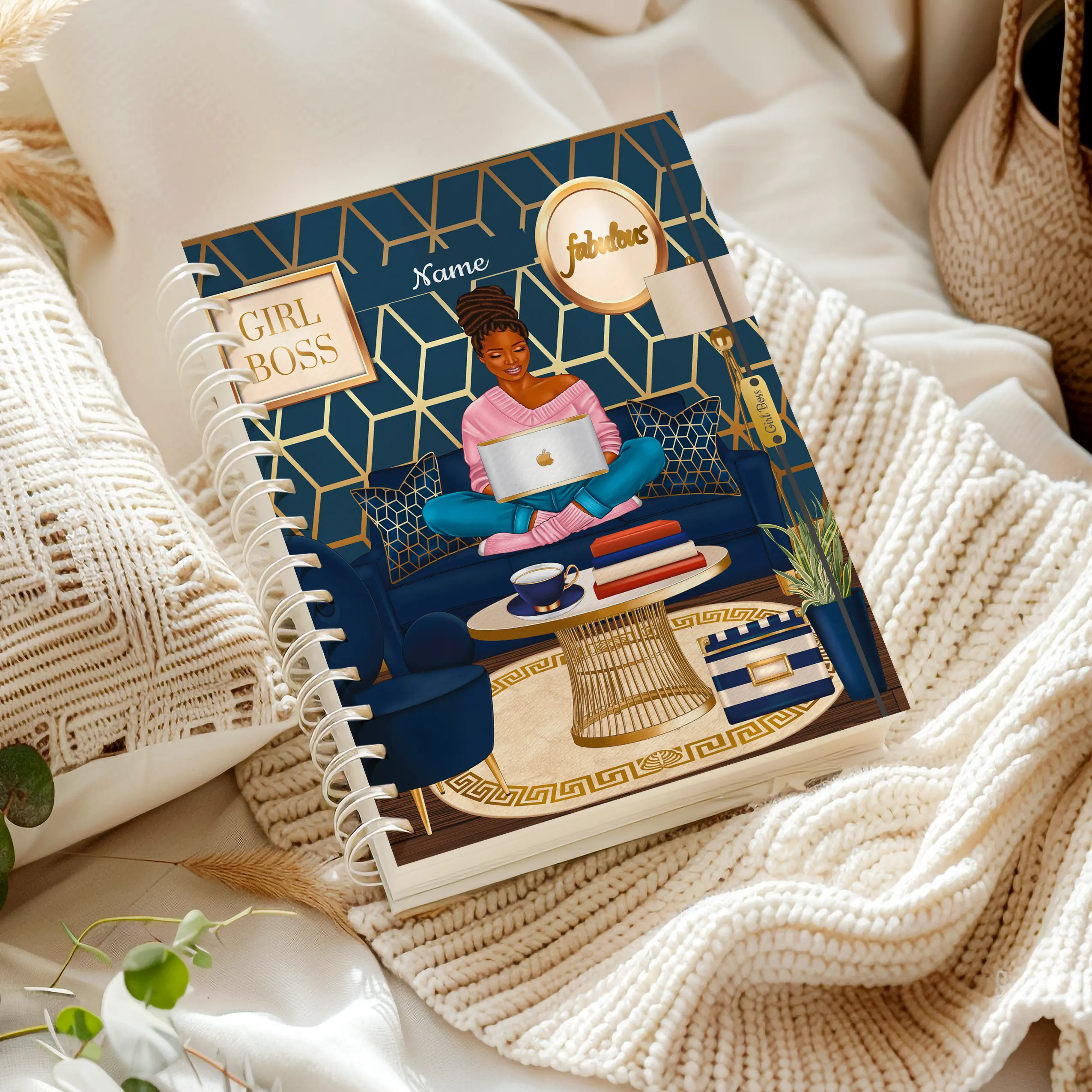 Black Girl Personalized Notebook, Black Owned Business Gift, Lined Black Queen Journal, Custom Name Hardcover Notebook, Black Girl Magic Bullet Journal