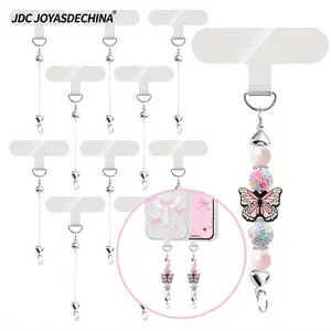 7pcs/14pcs beadable mobile phone chain, transparent spacer and beadable mini keychain Mobile phone decorations