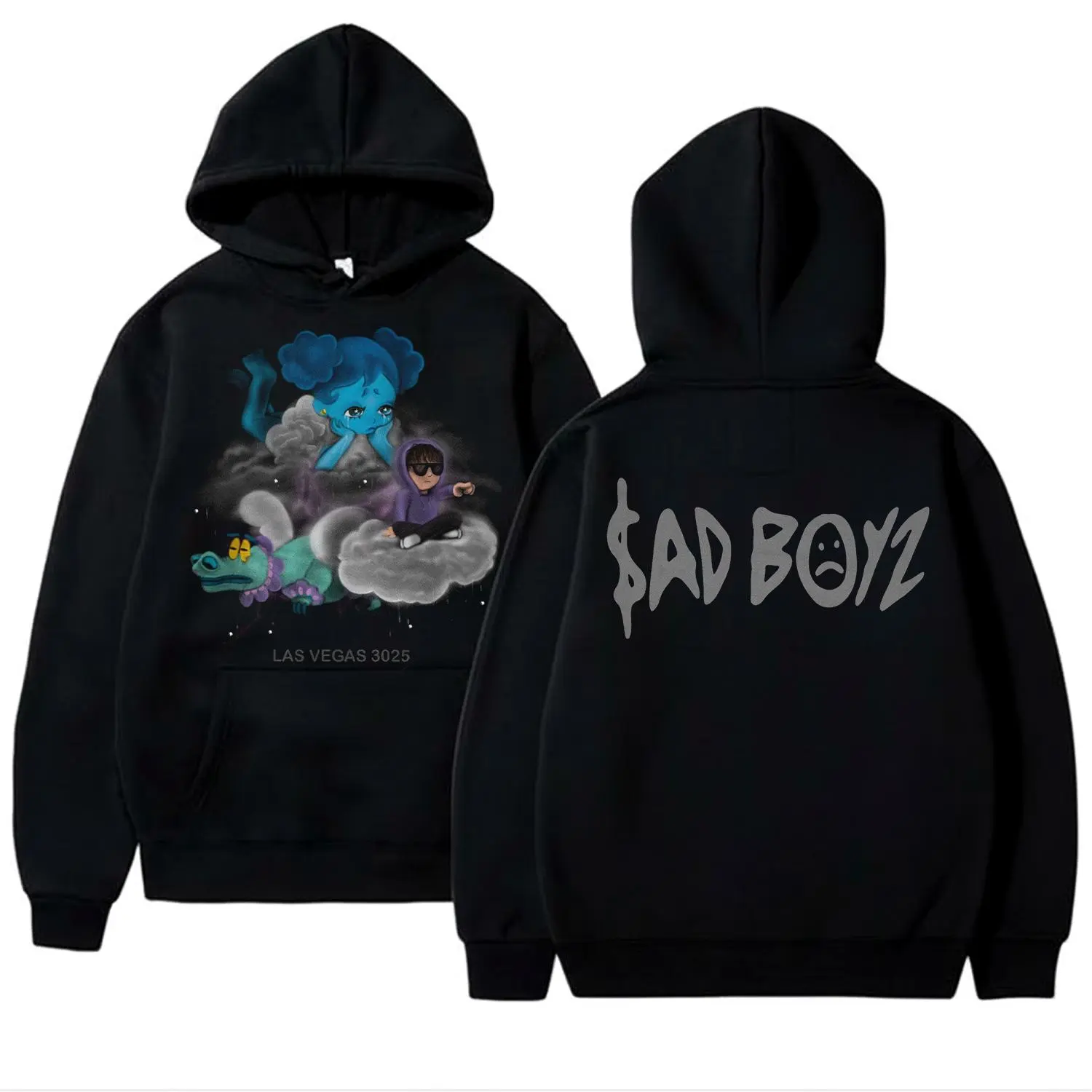 Sad Boyz En Las Nubes Unisex Hoodie: Ultra-Soft Vintage Washed Pullover in Cozy Cotton, Offering Relaxed Oversized Fit for Effortless Trendy Streetwear and All-Day Casual Comfort