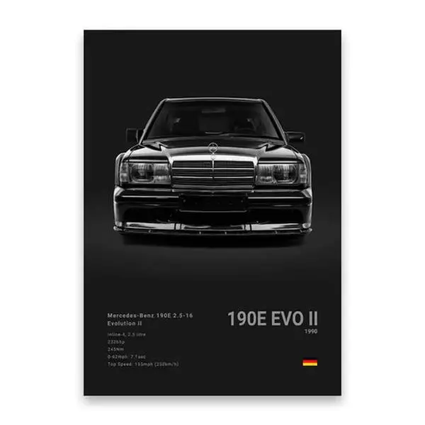Mercedes 190E EVO II poster, home decoration