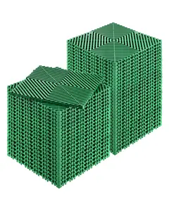 VEVOR Interlocking Drainage Mat,  50 Pcs Modular Interlocking Cushion, 12” x 12” Splicing Drainage Mats, Non-Slip Green PP Drainage Floor Tile and Shower Mat, for Garage, Garden, Kitchen & Outdoor