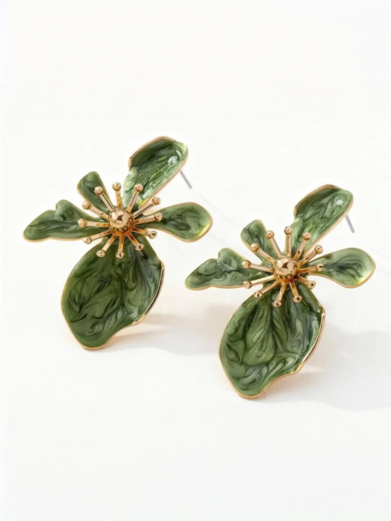 Bright Pink Enamel Flower Earrings - Oversized Statement Floral Studs for Summer Vibes
