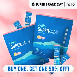 Nello SuperCalm Travel Packets Bundle 2-Pack Calming Drink Mix with KSM-66 Ashwagandha Vitamin D3 Magnesium & L-Theanine Supports Cortisol Balance Mood Sleep Helps Manage Stress Travel Packets 20 Servings Pack of 2 Fitness Edible