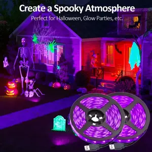 USB-Powered Black Light Bars - UV Reactive Neon Glow Lighting for Halloween, Parties, Stage, Home Decor - USB Plug-and-Play Ambient Lighting with Glow Effect LED Strip Lights Led Lights Strips