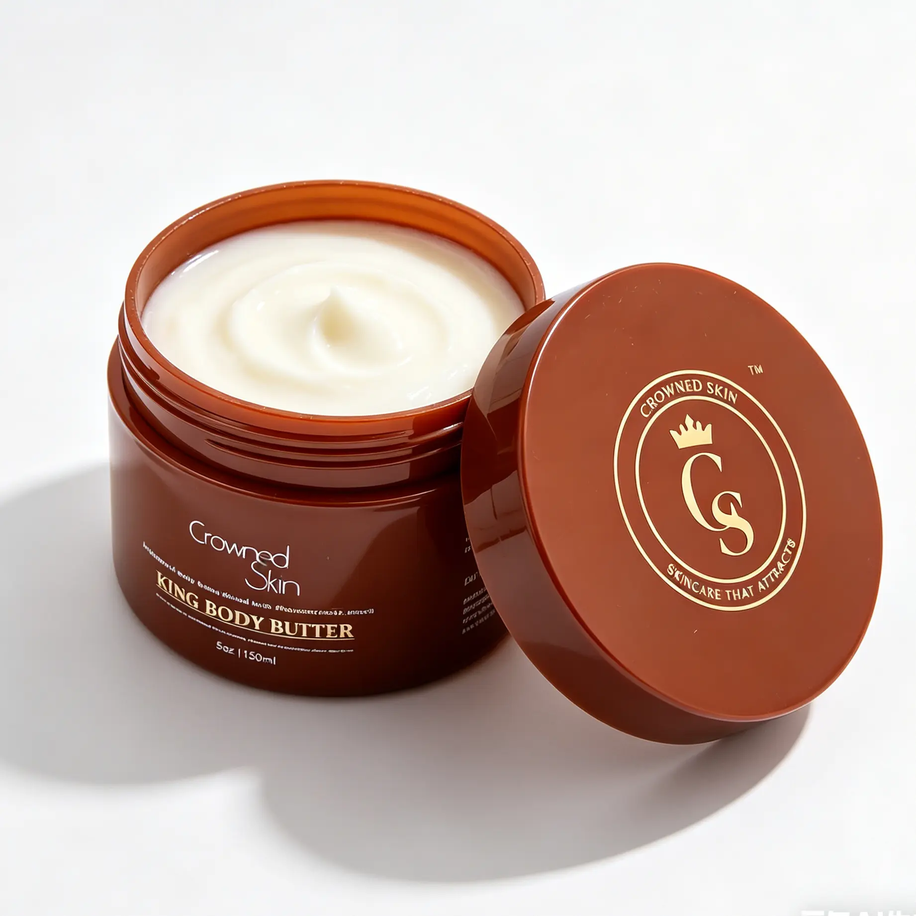 Crowned Skin King Organic Body Butter - Warm Sandalwood & Musk Scent, Shea & Mango Butter Moisturizer for All Skin Types