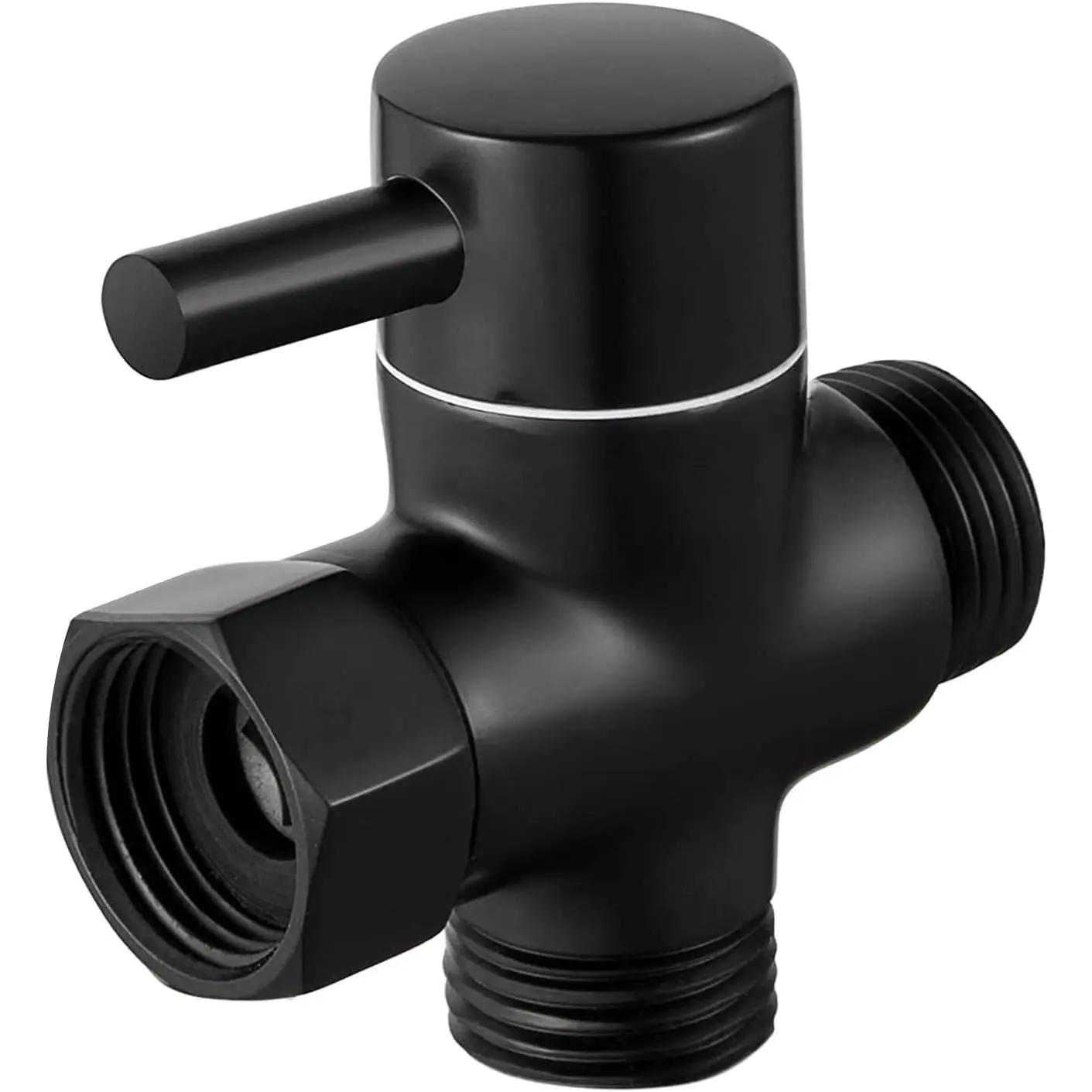 Solid Brass 3-way G1/2 Shower Diverter (Matte Black)