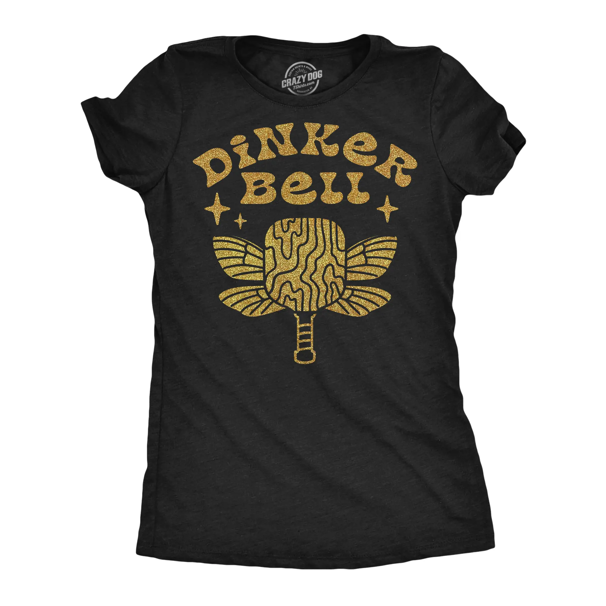 Womens Funny T Shirts Dinker Bell Sarcastic Pickleball Graphic Novelty Tee For Ladies Funny Womens T Shirts Cute Vintage Fashion Casual Ladies T-Shirt Gift Sarcastic Tops for Women Funny Pickle Ball Top Women's Black -