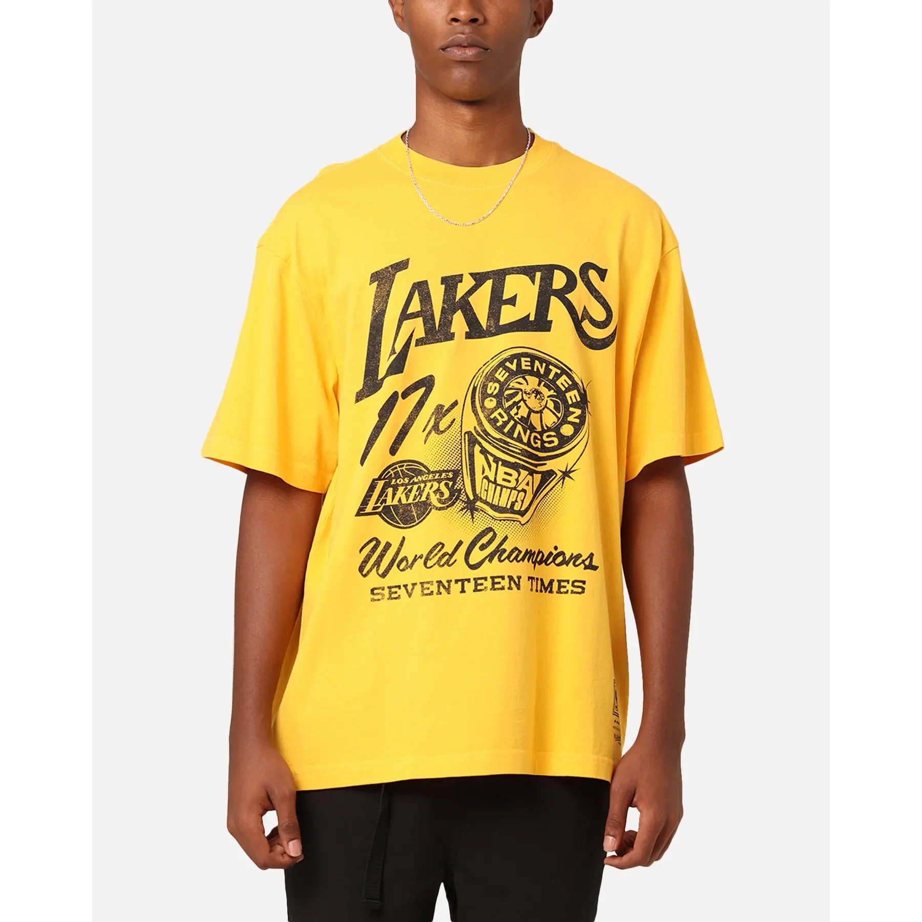 Mitchell & Ness Los Angeles Lakers Rings T-Shirt Ochre