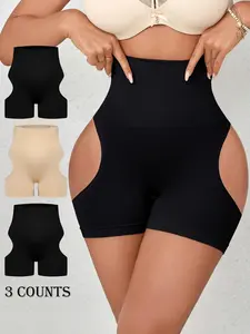 Women's Solid High Waist Shapewear Shorts, Tummy Control Butt Lifting Shapewear Bottoms, Ladies High Waisted Shapewear for All Seasons, Womenswear, Underwear