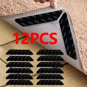 Reusable Carpet Rug Sticker, 12pcs Anti-slip Adhesive Sticker, Household Floor Mat Sticker for Living Room, Bedroom, Indoor Use