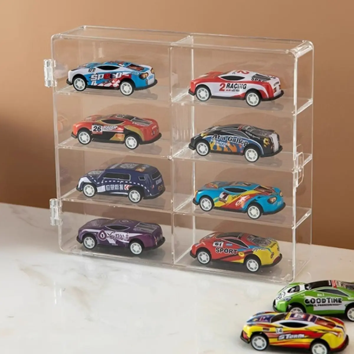 Clear Acrylic Diecast Car Display Rack, 1/64 Scale Wall Mount Model Car Storage Case, 32 Slot Toy Car Display Cabinet, Dustproof Space Saving Organizer, Clear Multilayer Storage for Study Living Room Bedroom Wall, Collector Display, Display Stand