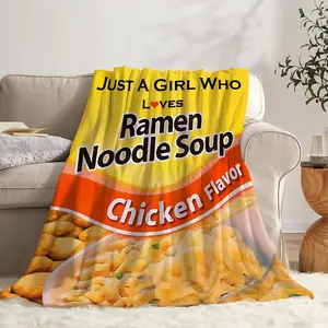 Ramen Chicken Blanket Ramen Blanket Just a Girl Boy Who Loves Ramen Blanket Flannel Fleece Throw Air Conditioning Quilt Lightweight Cozy Plush Blanket for Sofa Bedroom Dorm Couch Office Car Outdoor Home