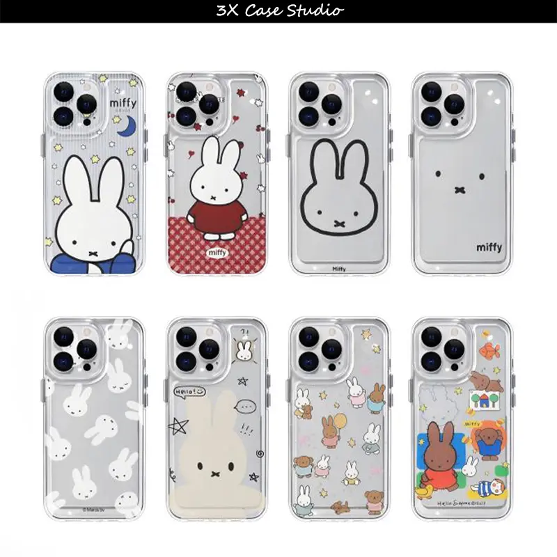 Cute M-Miffy Transparent TPU Soft Shell Phone Case For iPhone 17 16 15 14 13 12 Pro Max Plus Anti Fall Birthday And Holiday Gifts Case Cover