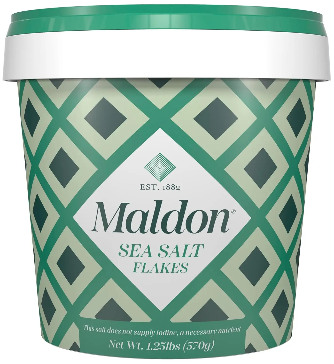 Maldon Sea Salt Flakes, 20 oz (570 g) Resealable Tub - Kosher, Natural, Gourmet Pyramid-Shaped, Hand-Harvested for 4 Generations, Ideal for Versatile Dish Use