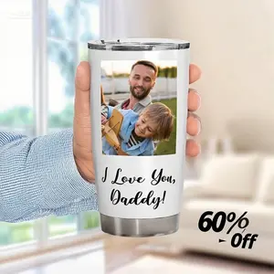 The Memory Tumbler  Personalized Photo Insulated Travel Mug