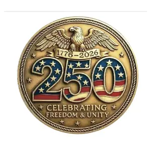 USA 250th Anniversary Commemorative Coin, Patriotic Eagle Metal Collectible Token, Vintage Freedom Souvenir, Gift for History Lovers, Coin Enthusiasts