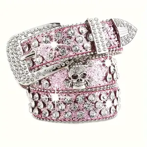 Stylish Rhinestone Y2K Belt Sparking BB Belts Jeans Dress Accessories for Women