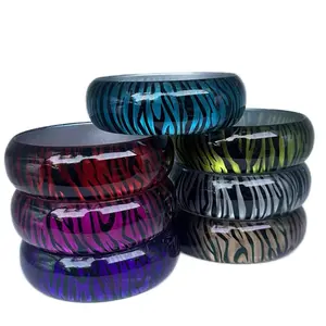 Y2k Zebra Print Bangle Bracelets | Vintage | Early 2000s | Emo | Mcbling Y2K | Trashy Y2K | Vintage Fashion Accessories punk youth jewelry
